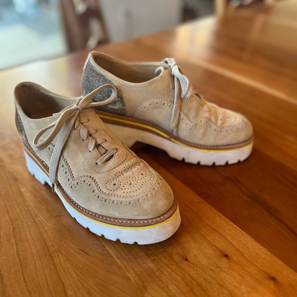 Office of Angela Scott - Ms Elaine Tan Suede Platform Brogues, size 38
